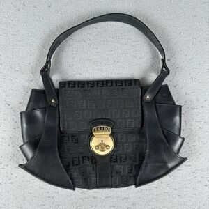 Vintage Fendi Compilation Purse Hobo Bag Y2K Zucca Monogram Black Authenticated